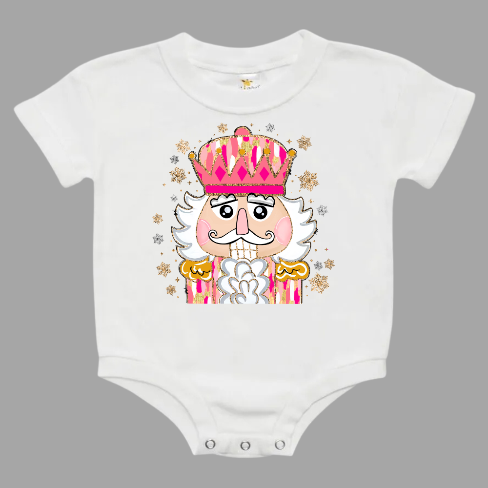Colorful Coquette Glitter Nutcracker Baby Bubble Romper