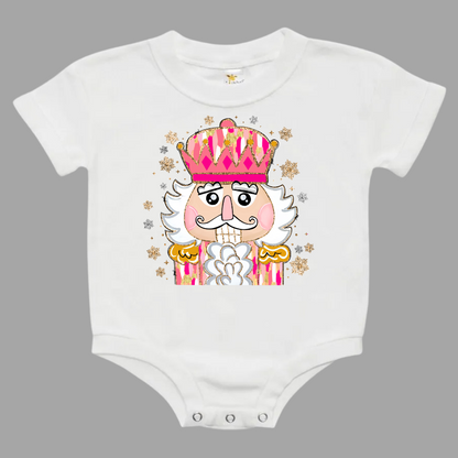 Colorful Coquette Glitter Nutcracker Baby Bubble Romper