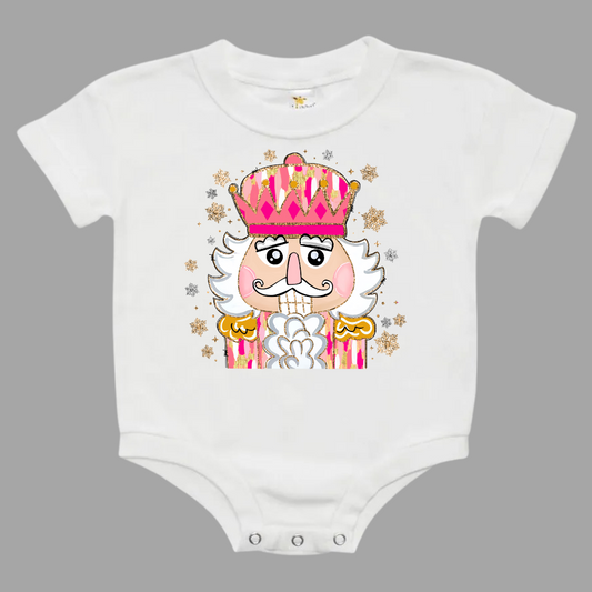 Colorful Coquette Glitter Nutcracker Baby Bubble Romper