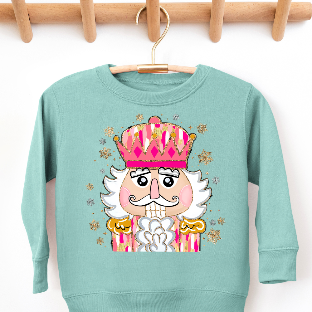 Colorful Coquette Glitter Nutcracker Toddler Graphic Sweatshirt