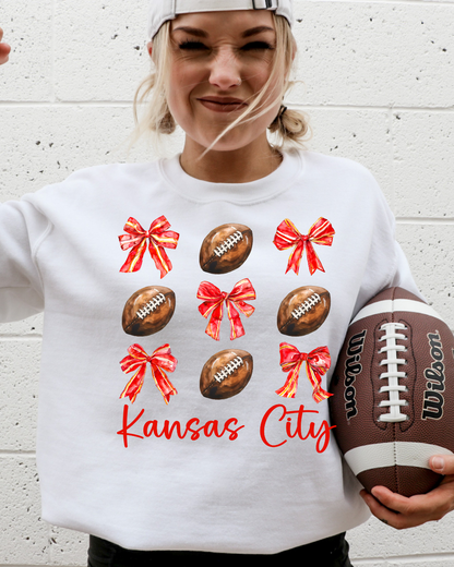 Coquette Kansas City Football Chiefs Adult Graphic Crewneck Pullover