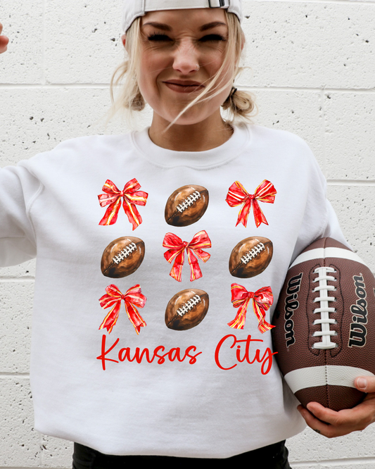 Coquette Kansas City Football Chiefs Adult Graphic Crewneck Pullover
