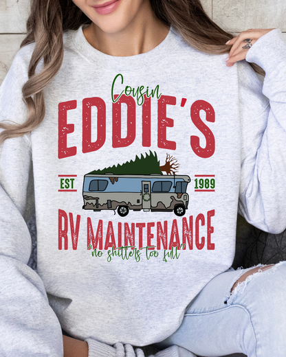 Cousin Eddie's RV Maintenance Christmas Adult Graphic Crewneck Pullover