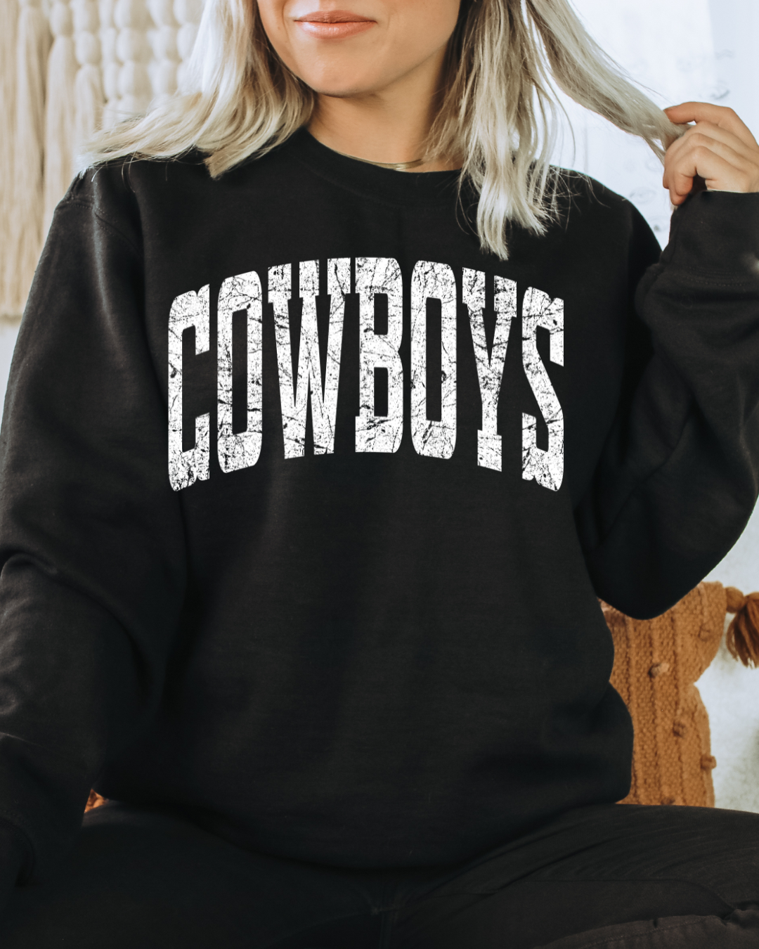 Cowboys Dallas Varsity Adult Graphic  Crewneck Pullover