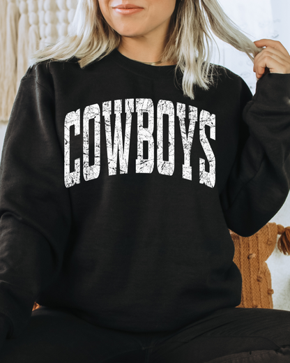Cowboys Dallas Varsity Adult Graphic  Crewneck Pullover
