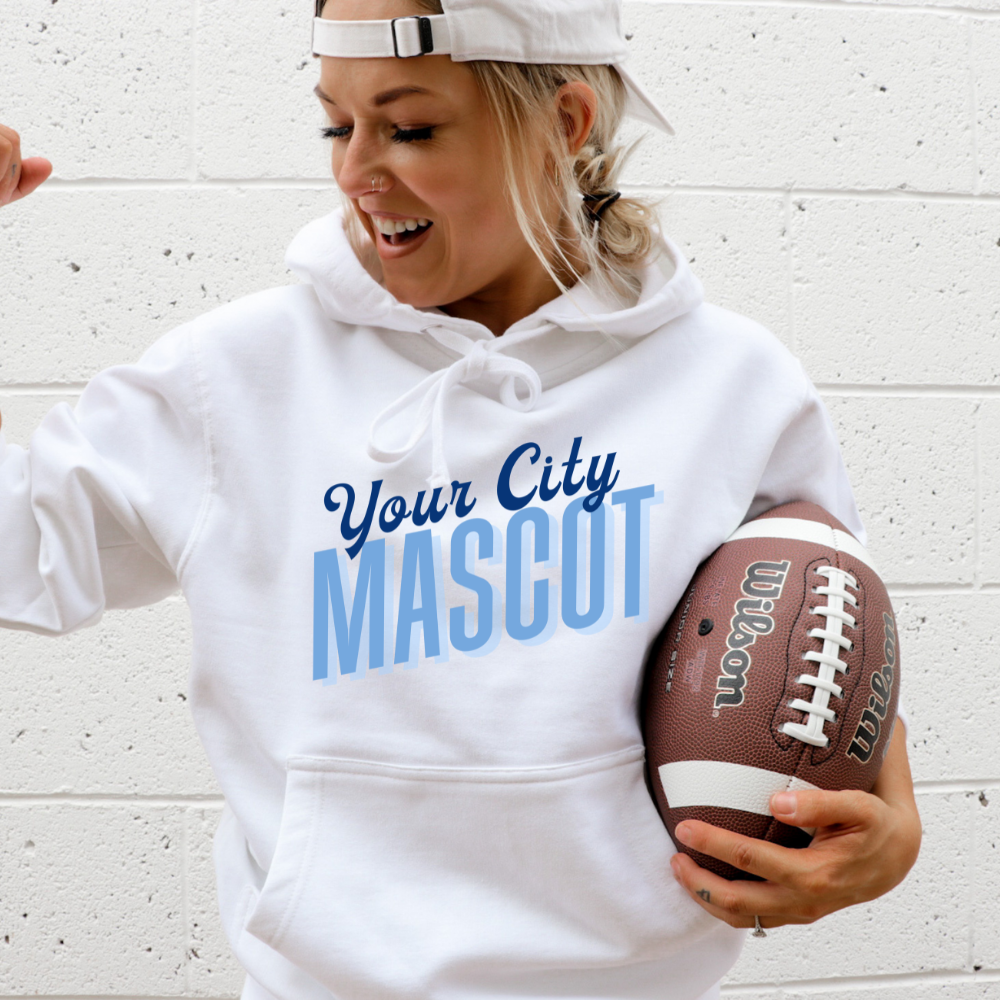 Custom City and Mascot Adult Graphic Hoodie