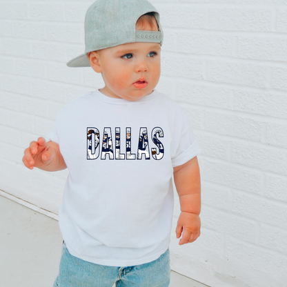 DALLAS Outline Football Players Toddler Graphic Tee