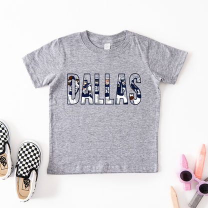 DALLAS Outline Football Players Youth Graphic Tee
