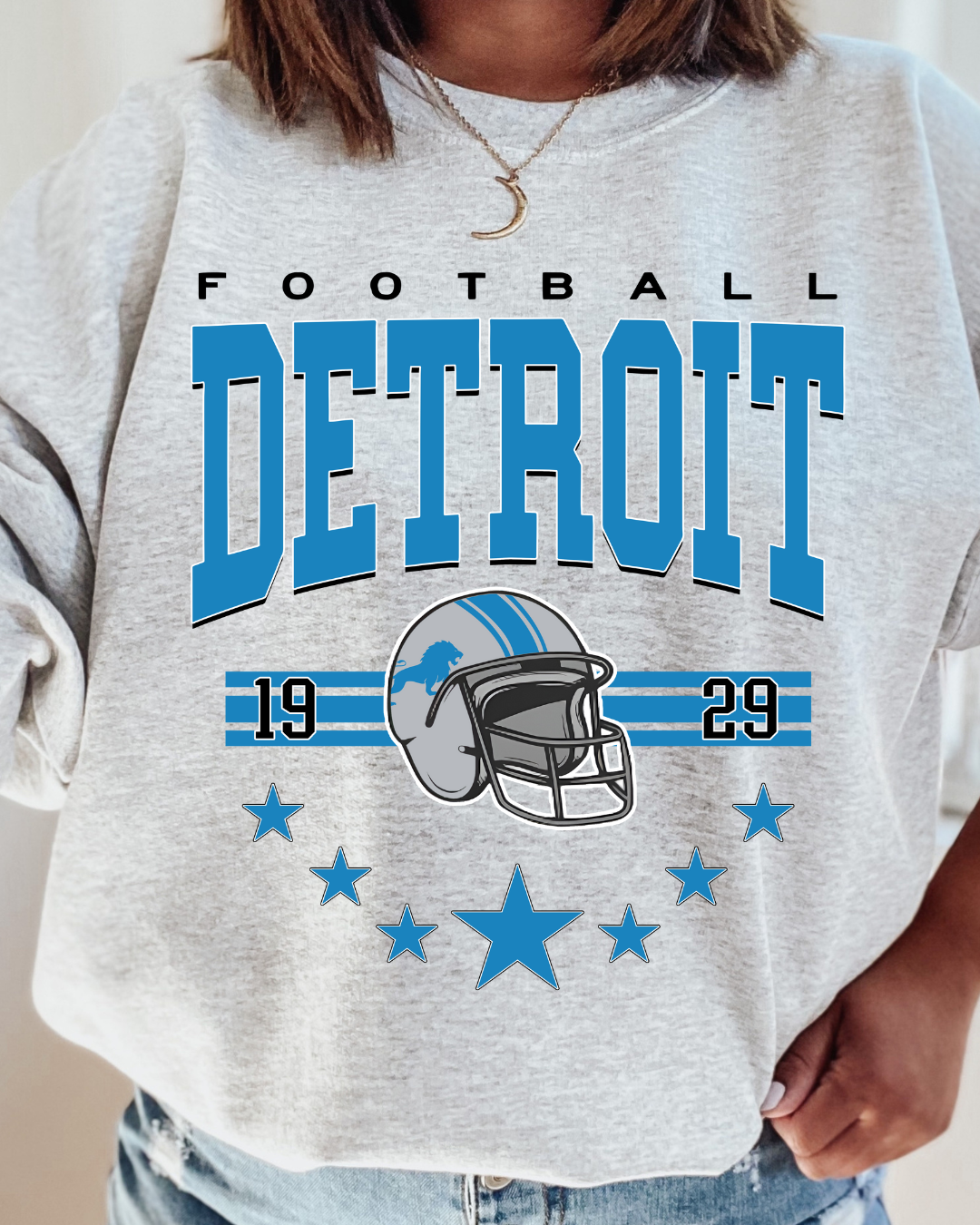 DETROIT LIONS FOOTBALL NFL X Taylor Adult Graphic Crewneck Pullover