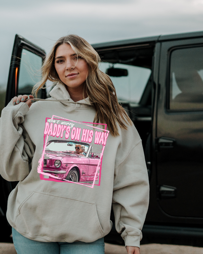 Daddy's On His Way Trump Adult Graphic Hoodie