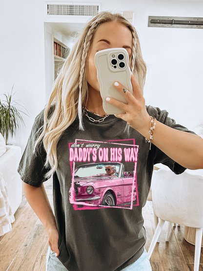 Daddy's On His Way Trump Adult Graphic T-Shirt