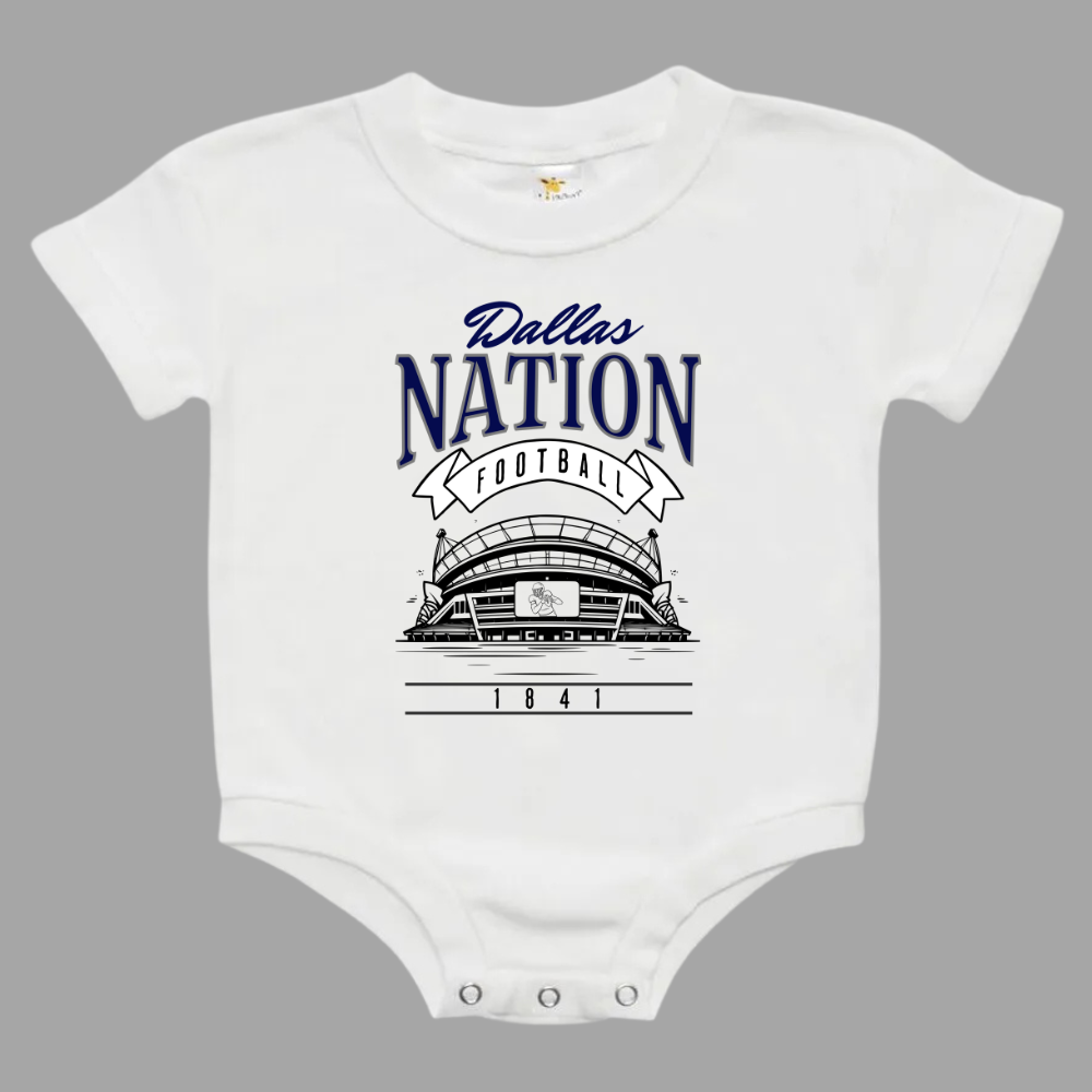 Dallas Nation Football Baby Bubble Romper