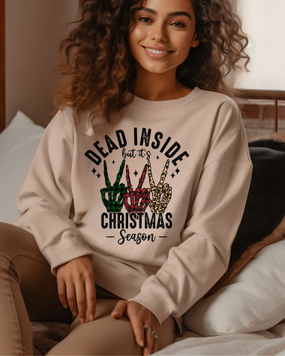 Dead Inside Christmas Adult Crewneck Pullover