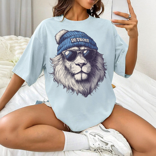 Detroit Lions Beanie Adult Graphic T-Shirt