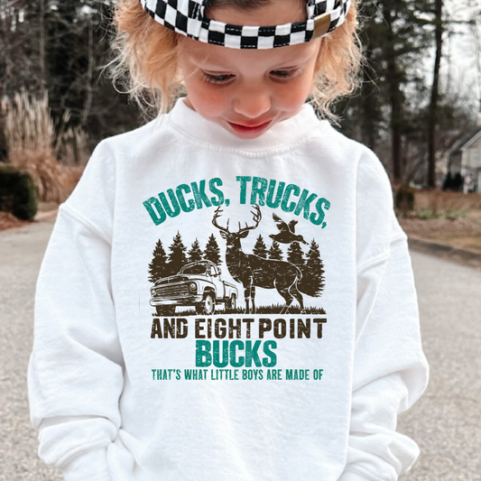 Ducks, Trucks, 8 Point Bucks Toddler Graphic Sweatshirt