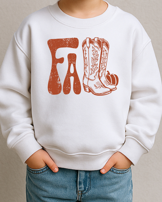 Fall Western Boots Toddler Graphic Sweatshirt