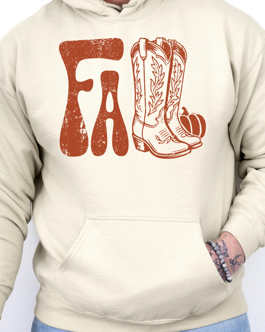Fall Western Boots Adult Graphic Hoodie