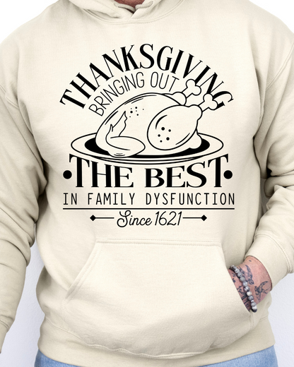 Family Dysfunction (Black) Adult Graphic Hoodie