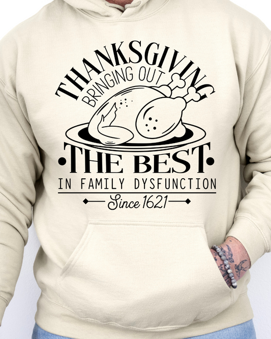 Family Dysfunction (Black) Adult Graphic Hoodie