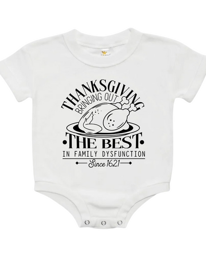 Family Dysfunction (Black) Baby Bubble Romper