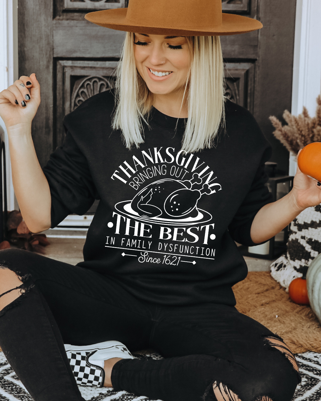 Family Dysfunction (White) Adult Graphic Crewneck Pullover