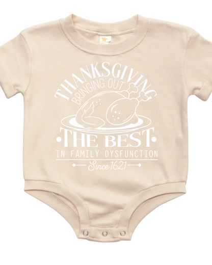 Family Dysfunction (White) Baby Bubble Romper