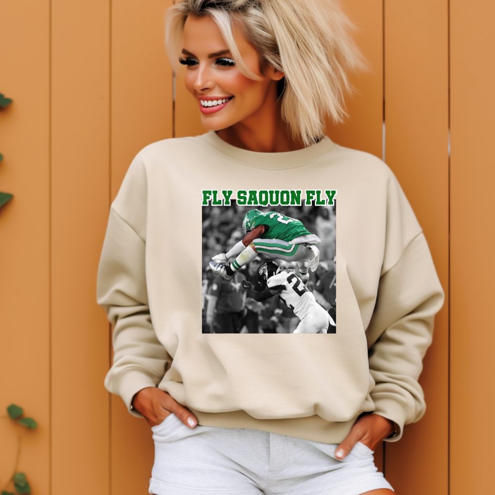 Fly Saquon Barkley Eagles Fly Adult Graphic Crewneck Pullover