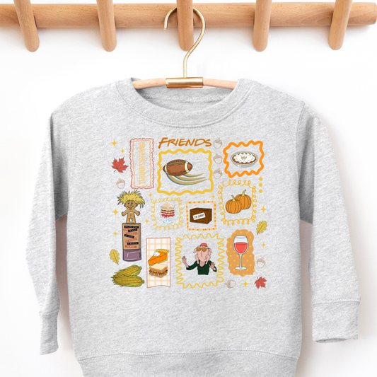 Friendsgiving Doodles Friends Toddler Graphic Sweatshirt