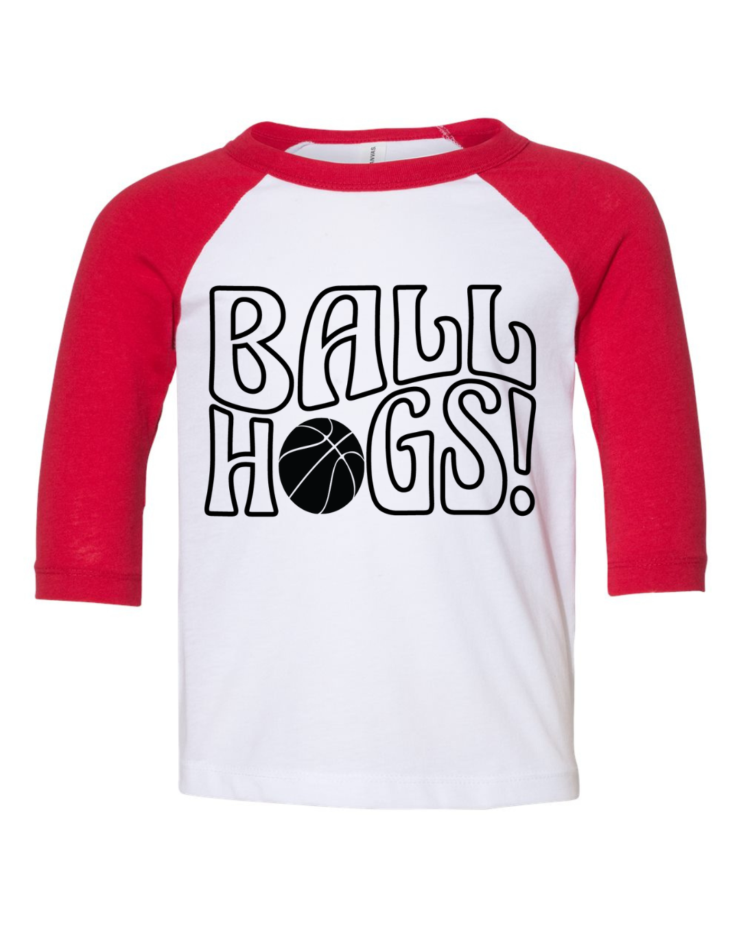 Ball Hogs Basketball Three Quarter Sleeve Toddler Tee (Black)