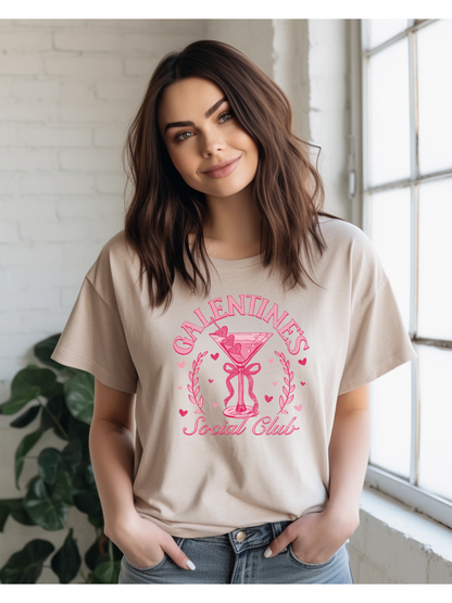 Galentines Social Club Valentines Adult Graphic T-Shirt