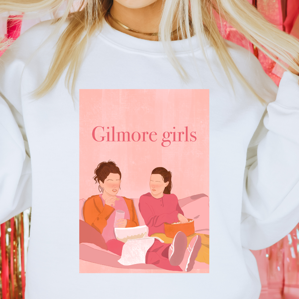 Gilmore Girls Couch Adult Graphic Crewneck Pullover
