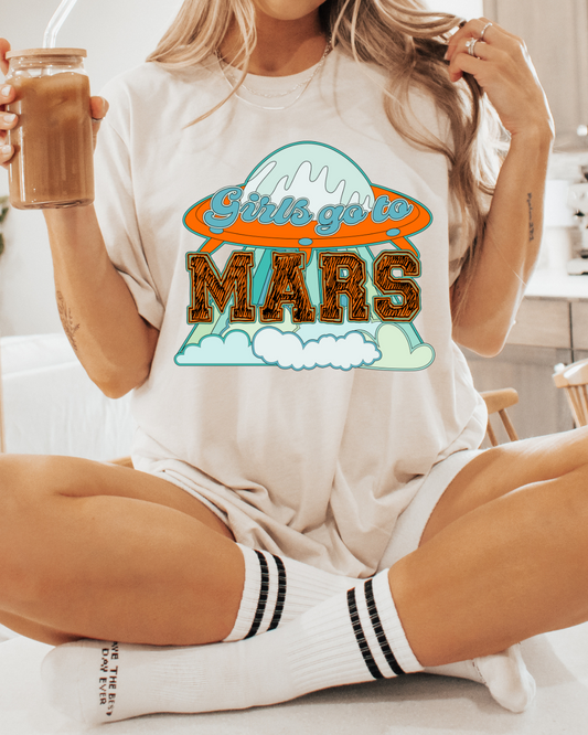 Girls Go To Mars Valentines Adult Graphic T-Shirt