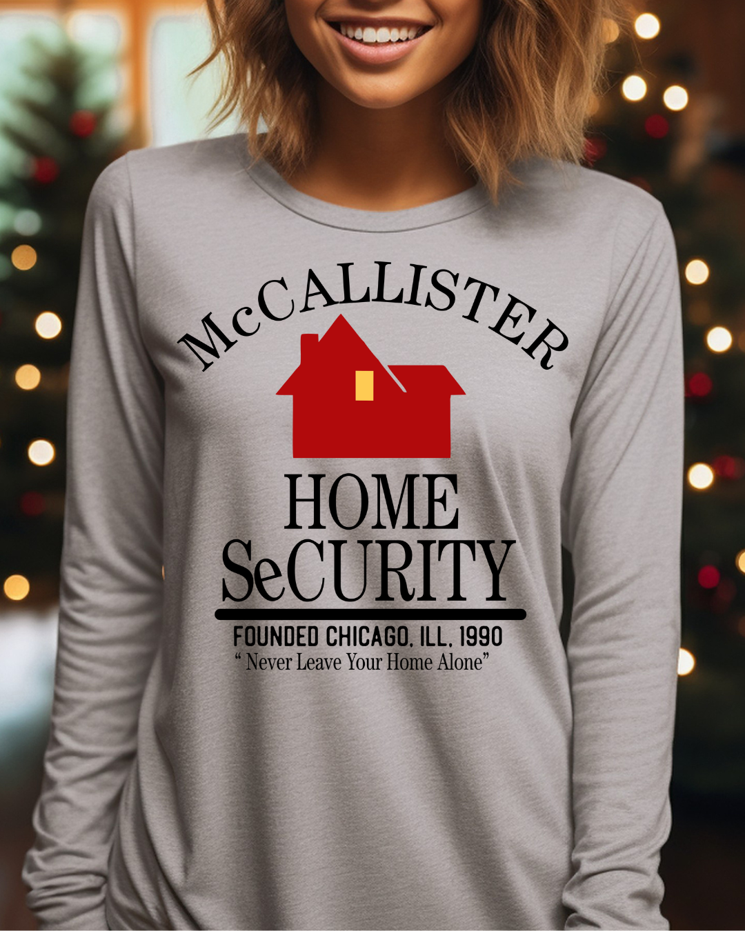 Home Alone- McCallister Home Security Christmas Adult Long Sleeve Tee