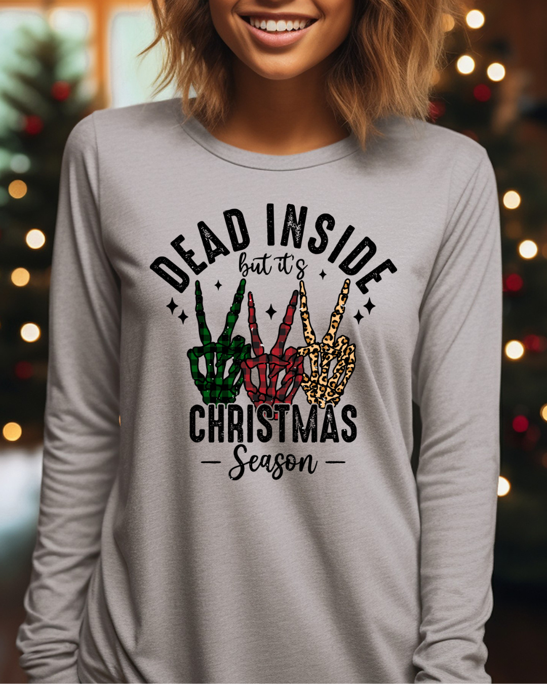 Dead Inside Christmas Adult Long Sleeve Tee