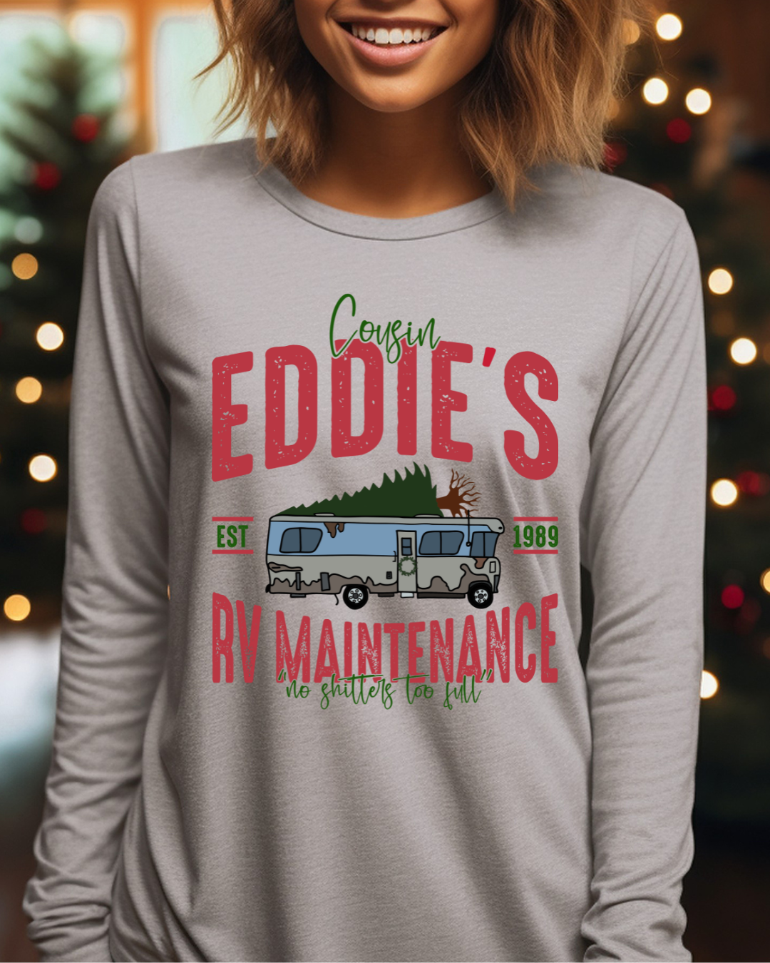 Cousin Eddie's RV Maintenance Christmas Adult Long Sleeve Tee