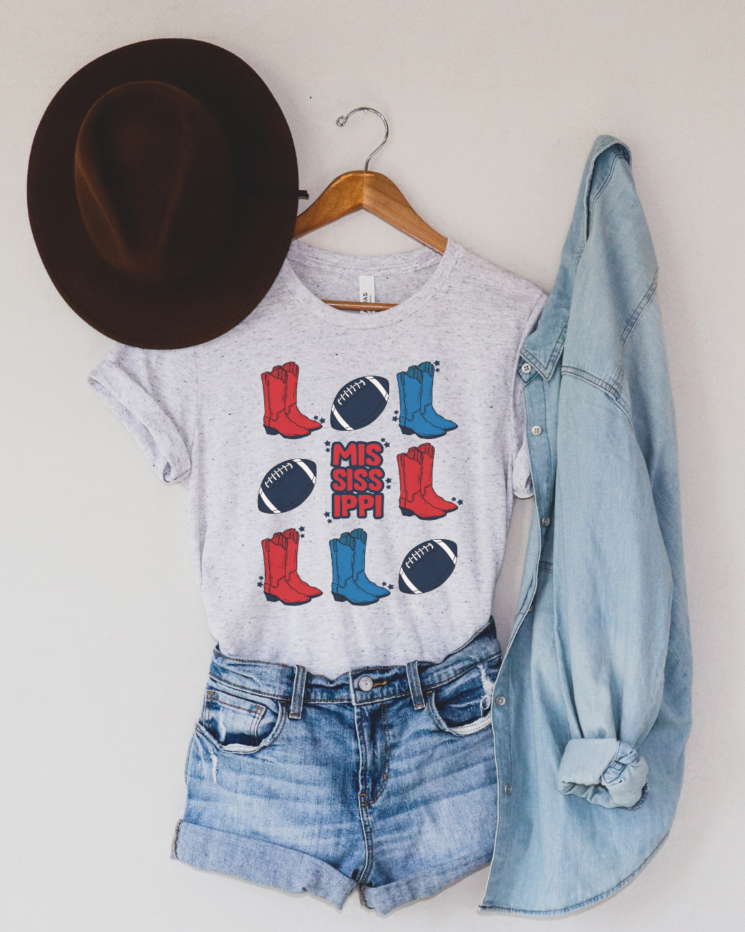 Mississippi Cowboy Boots Adult Tee