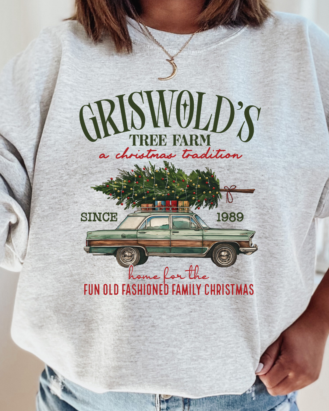 Griswold's Tree Farm Christmas Adult Graphic Crewneck Pullover