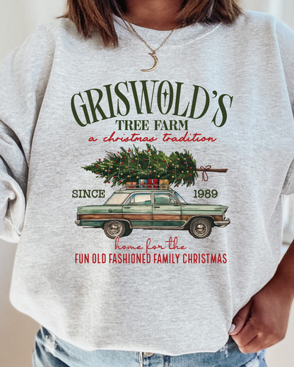Griswold's Tree Farm Christmas Adult Graphic Crewneck Pullover