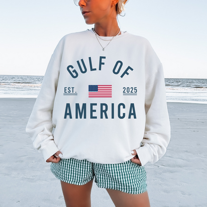 Gulf Of America USA Adult Graphic Crewneck Pullover