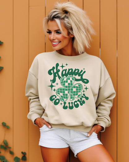 Happy Go Lucky Disco Adult Crewneck Pullover