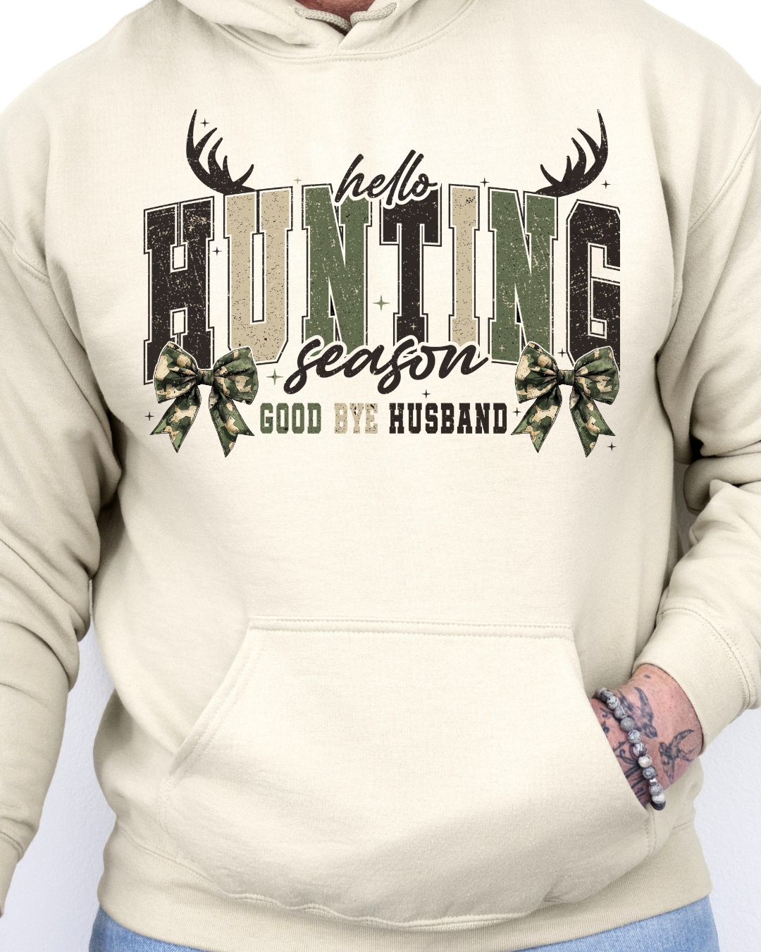 Hello Hunting Goodbye Husband Adult Graphic Hoodie