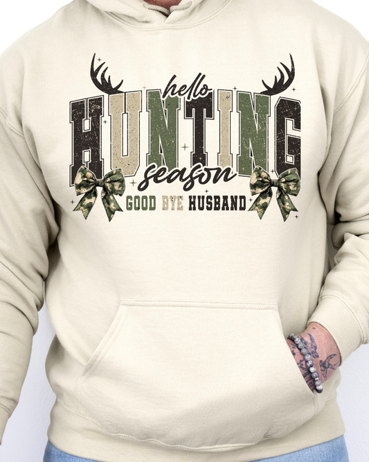 Hello Hunting Goodbye Husband Adult Graphic Hoodie