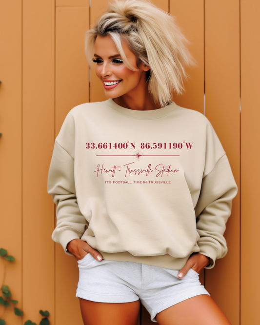Hewitt - Trussville Stadium Coordinates Adult Graphic Crewneck Pullover