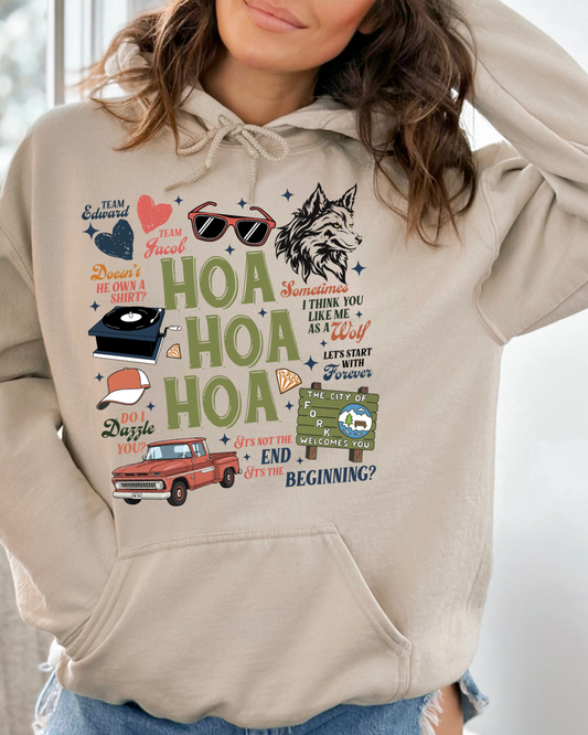 Hoa Hoa Hoa Twilight Spooky Adult Graphic Hoodie