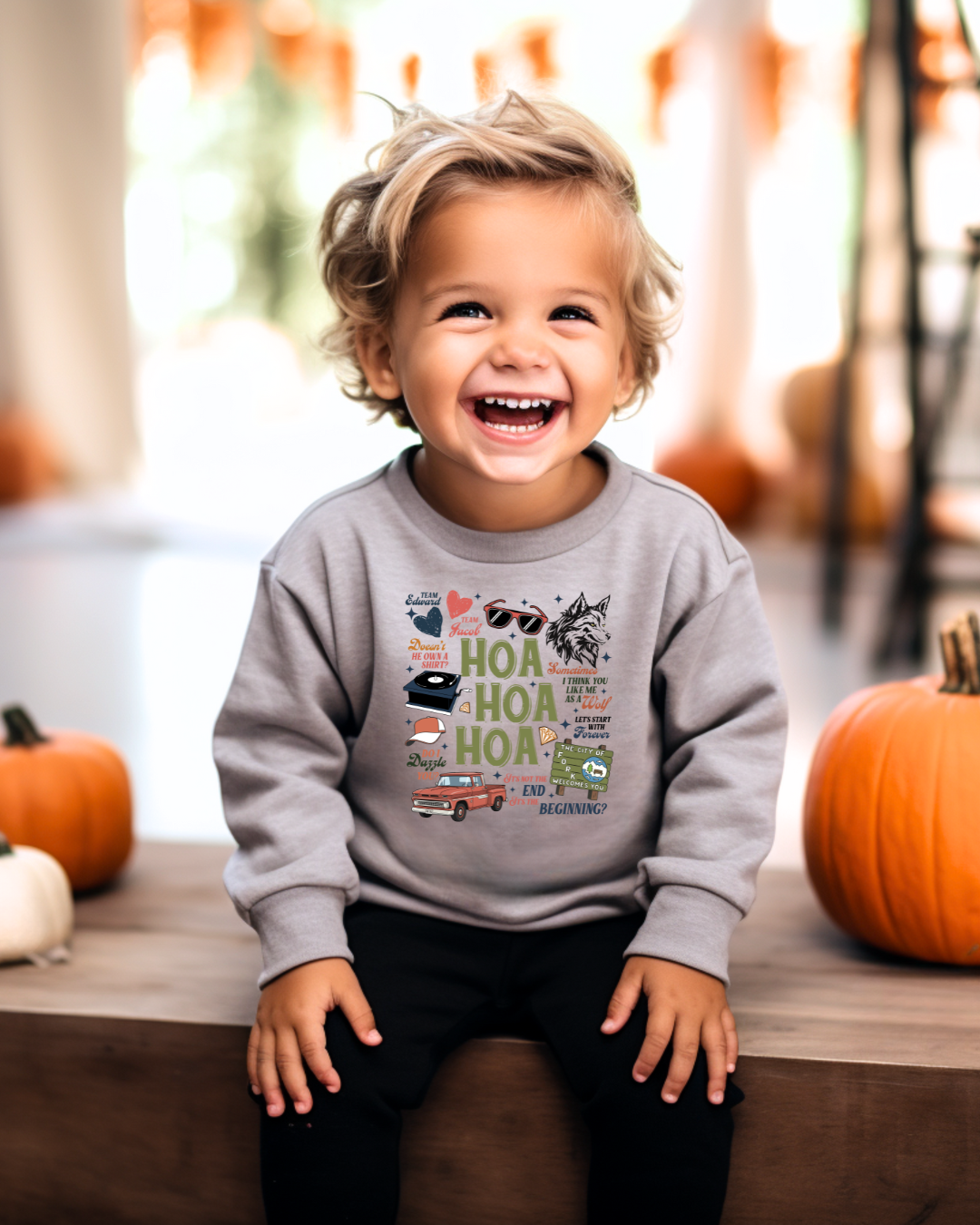 Hoa Hoa Hoa Twilight Spooky Toddler Graphic Sweatshirt