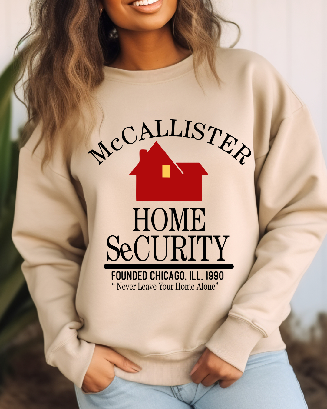 Home Alone- McCallister Home Security Christmas Adult Graphic Crewneck Pullover