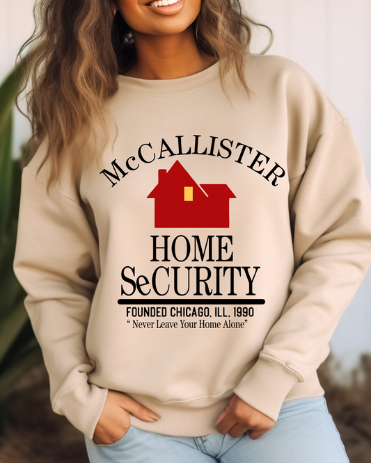 Home Alone- McCallister Home Security Christmas Adult Graphic Crewneck Pullover