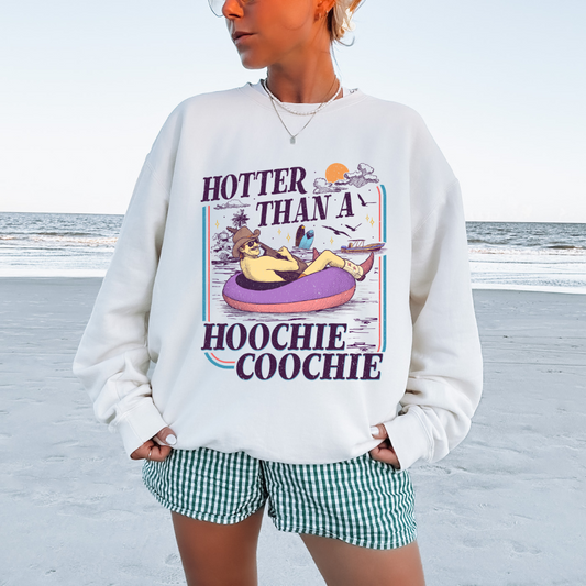 Hotter Than A Hoochie Coochie Country Adult Graphic Crewneck Pullover