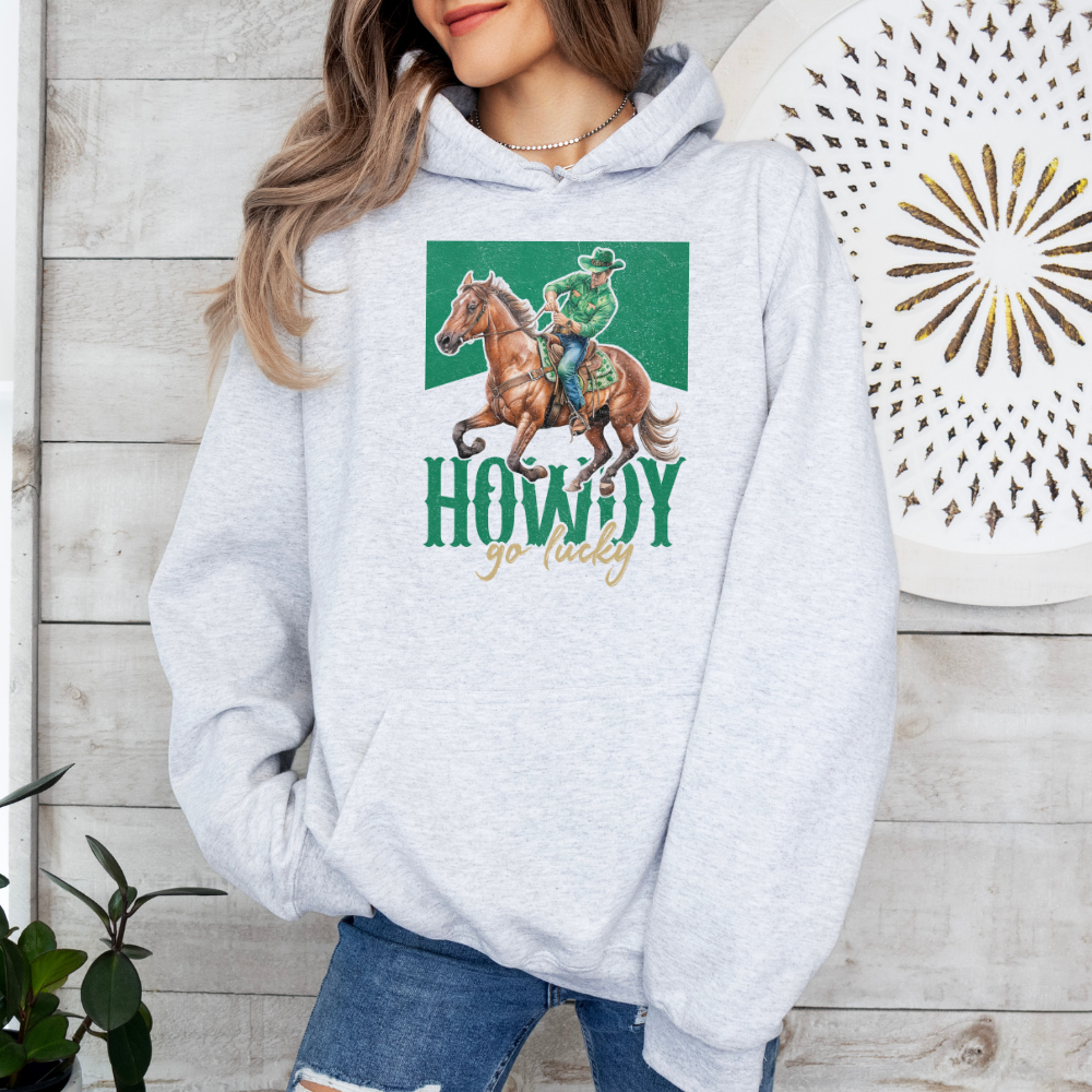 Howdy Go Lucky Cowboy Adult Graphic Hoodie