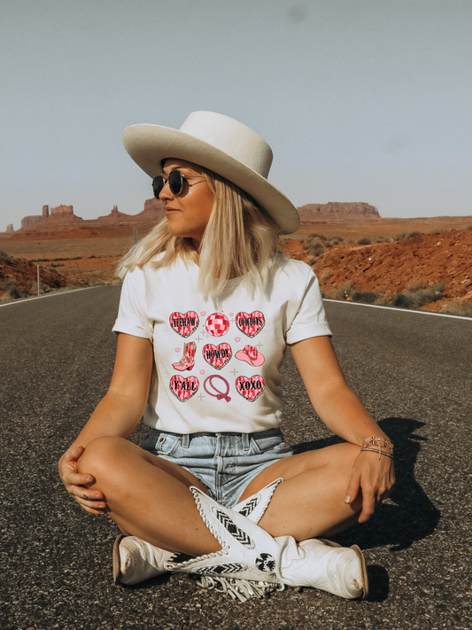 Howdy Valentines Adult Graphic T-Shirt